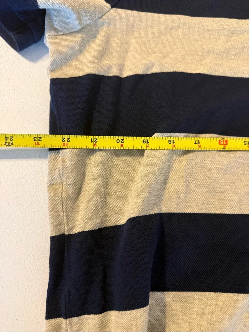 Vintage Ralph Lauren Short Sleeve Small Pony Blue Gray Striped Polo Classic Fit